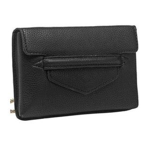 Melie Bianco Black Ada Vegan Leather Clutch